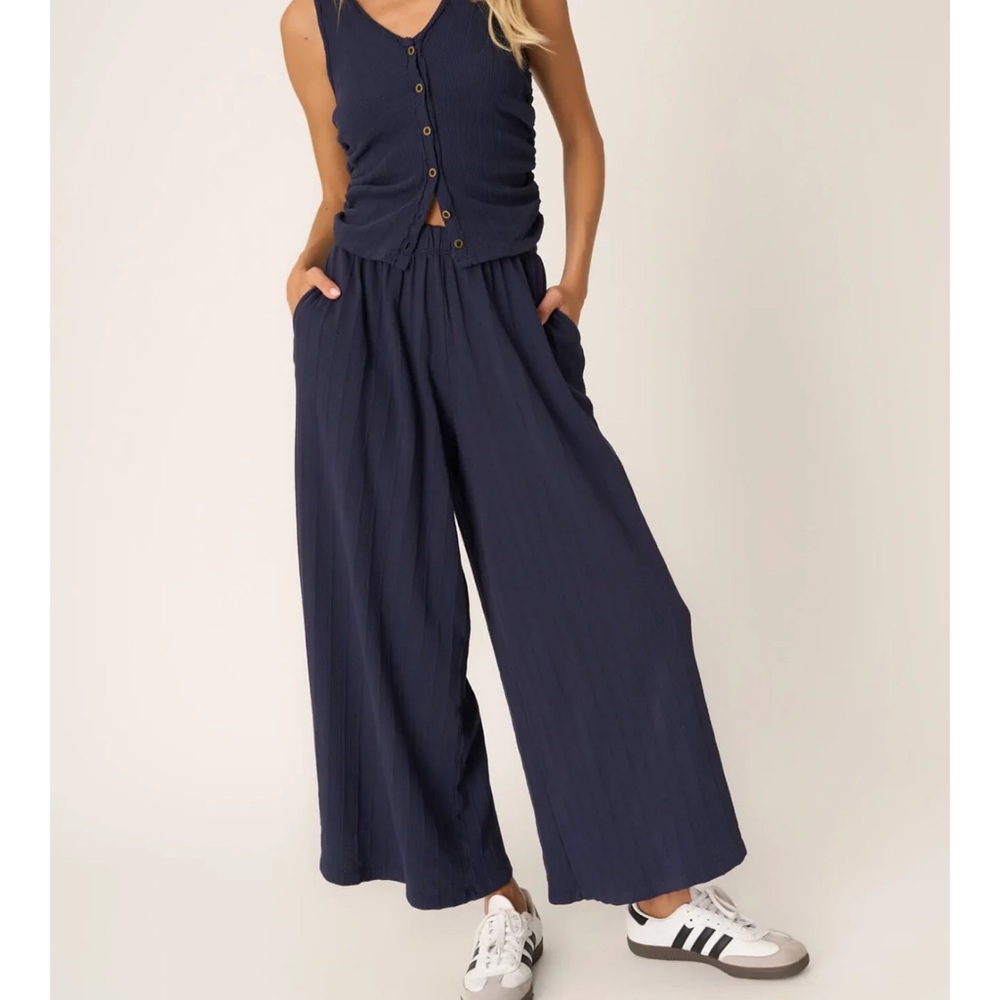 Project Social T Women's Navy Wide-Leg Pants